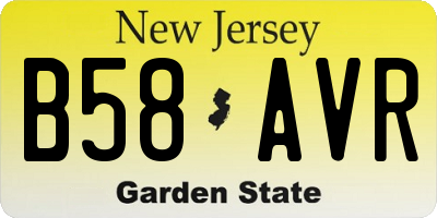 NJ license plate B58AVR
