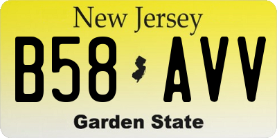 NJ license plate B58AVV