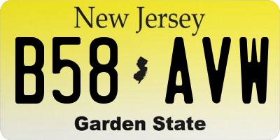 NJ license plate B58AVW