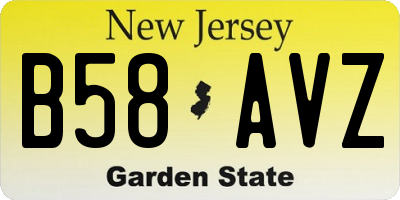 NJ license plate B58AVZ