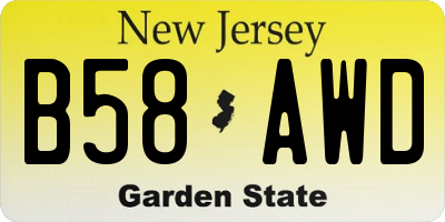 NJ license plate B58AWD