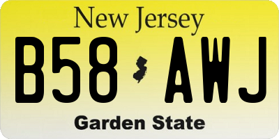 NJ license plate B58AWJ