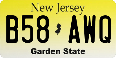NJ license plate B58AWQ