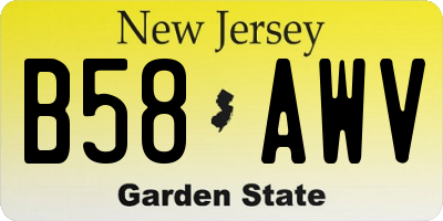 NJ license plate B58AWV