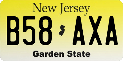 NJ license plate B58AXA