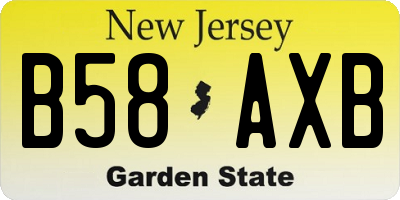 NJ license plate B58AXB