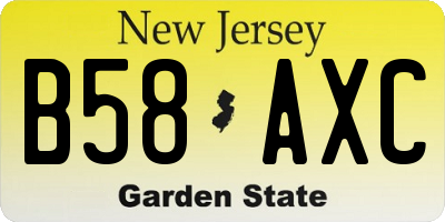 NJ license plate B58AXC