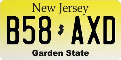 NJ license plate B58AXD
