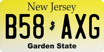 NJ license plate B58AXG