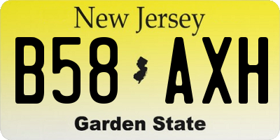 NJ license plate B58AXH