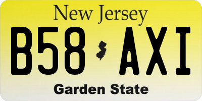 NJ license plate B58AXI
