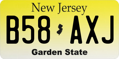 NJ license plate B58AXJ