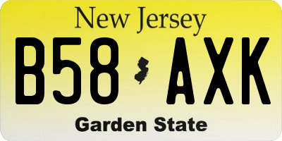 NJ license plate B58AXK