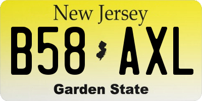 NJ license plate B58AXL