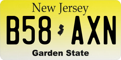 NJ license plate B58AXN