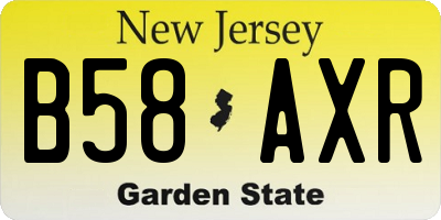 NJ license plate B58AXR