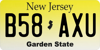 NJ license plate B58AXU