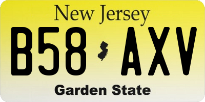NJ license plate B58AXV