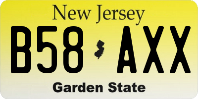 NJ license plate B58AXX