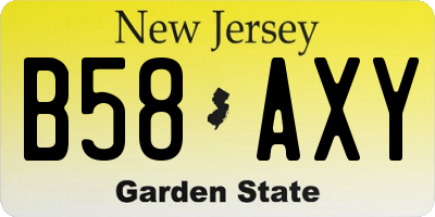 NJ license plate B58AXY