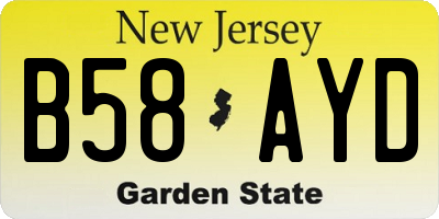 NJ license plate B58AYD