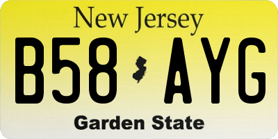 NJ license plate B58AYG
