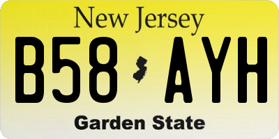 NJ license plate B58AYH