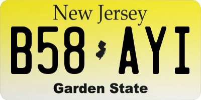 NJ license plate B58AYI