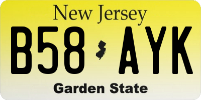 NJ license plate B58AYK
