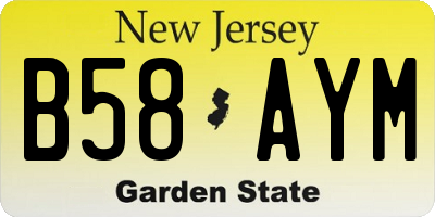 NJ license plate B58AYM