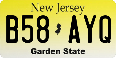 NJ license plate B58AYQ