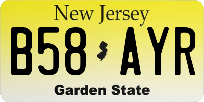 NJ license plate B58AYR