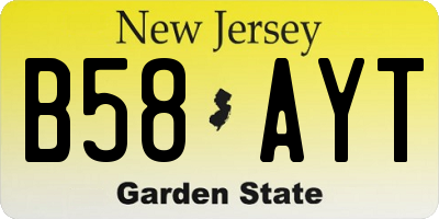 NJ license plate B58AYT
