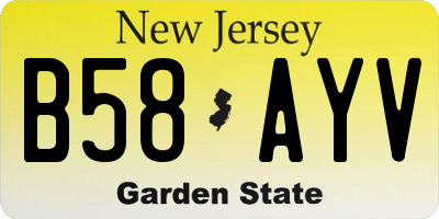 NJ license plate B58AYV