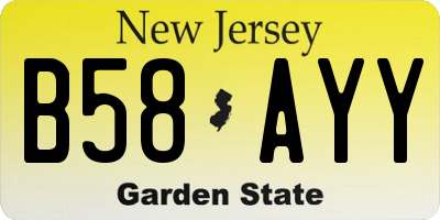 NJ license plate B58AYY