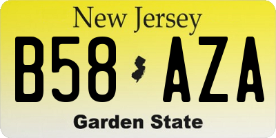 NJ license plate B58AZA