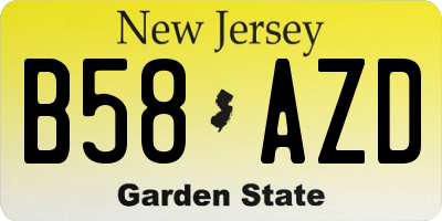 NJ license plate B58AZD