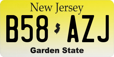 NJ license plate B58AZJ