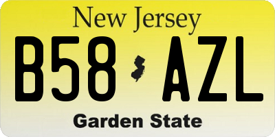 NJ license plate B58AZL