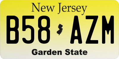 NJ license plate B58AZM