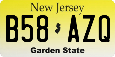 NJ license plate B58AZQ