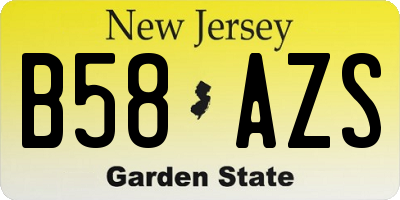NJ license plate B58AZS