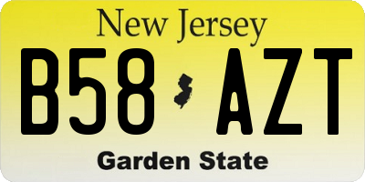 NJ license plate B58AZT