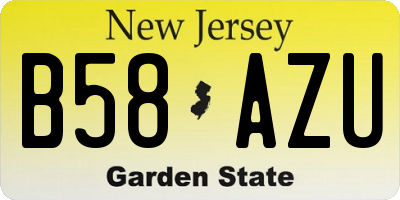 NJ license plate B58AZU