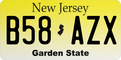 NJ license plate B58AZX