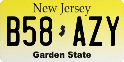 NJ license plate B58AZY