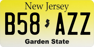 NJ license plate B58AZZ