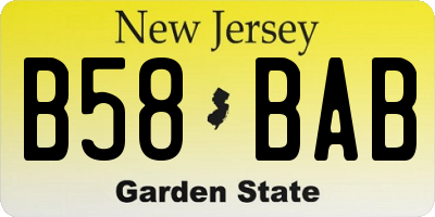NJ license plate B58BAB