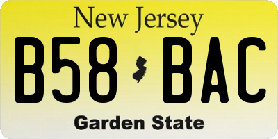 NJ license plate B58BAC