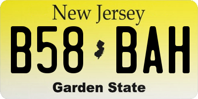 NJ license plate B58BAH